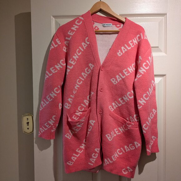 Balenciaga All-Over Logo Cardigan - Picture 2 of 8